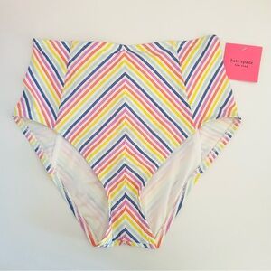 Kate Spade Multicolor Striped High Waisted Bikini Bottom Size XS